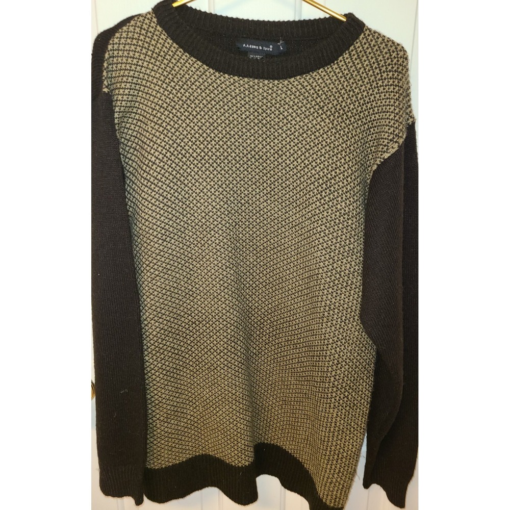 A. Adams & Spire Mens Crew‎ Neck Pullover Sweater Stripe Mens size L Hipster